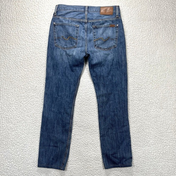 7 For All Mankind Paxtyn Men's Jeans 31x29 Slim Skinny Distressed Denim Grunge - Picture 3 of 15